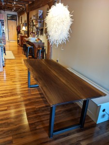 custom furniture maker near me st. paul mn live edge walnut dining table     